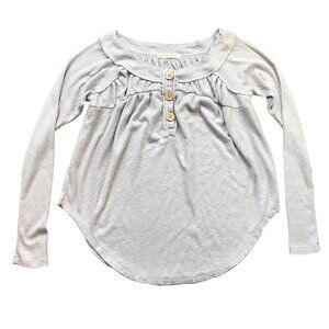 Free People We The Free Must Have Henley Top Womens XS Waffle Knit Thermal Lilac